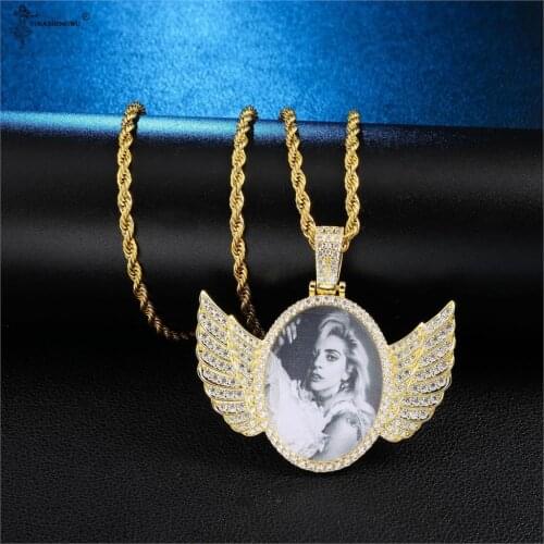 Hip Hop Custom Photo Memory Pendant & Necklace With Rope Chain Jewelry Pictures Fashionable Charm Chains For Men Rapper Gifts