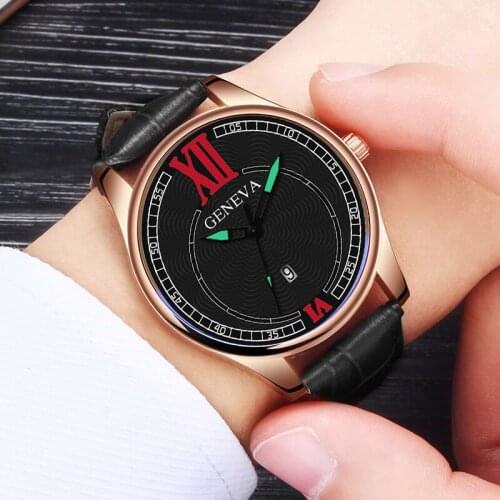 2021 New Simple Atmosphere Stainless Leather Belt Roman Scale Line Disc Mens Quartz Wrist Watch Elite Men Must men mechanica