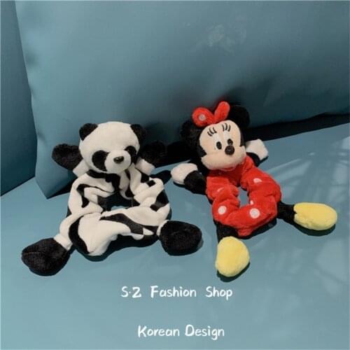 Disney cartoon Mickey head rope girl hair ring bow Mickey Mouse doll toys rubber band headdress children cute hair rope