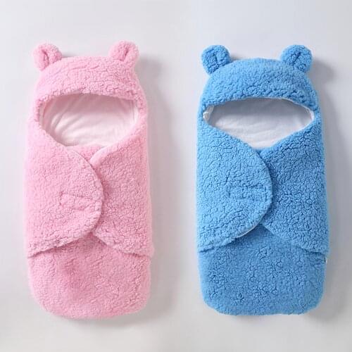 Baby Sleeping Bag Ultra-Soft Fluffy Fleece Newborn Receiving Blanket Infant Boys Girls ClothesSleeping Nursery Wrap Swaddle