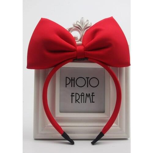 Disney childrens hair accessories snow white headband handmade solid color bow headband fabric headband performance toys