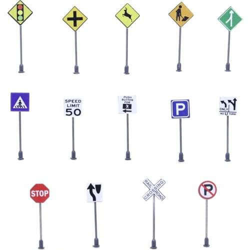 Ho Scale Train Traffic Signs Toys Micro landscape DIY Material Accessories Mini Signals Diorama Architecture Building Kits