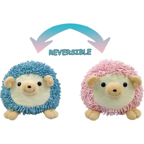 Double-sided Flip Hedgehog Plush Toys Creative Flip Plush Toy Hedgehog Doll Cute Lion Cat Family Baby Plush Toy Childrens Gifts