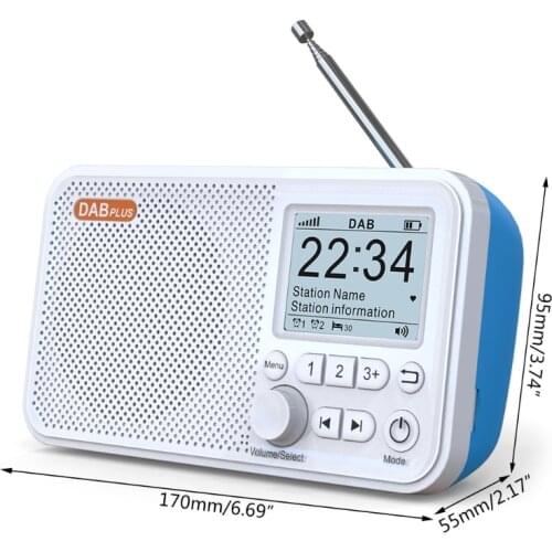 H7JF LCD Display Bluetooth-compatible 5.0 Digital Radio Stereo DAB TF Card FM Receiver Player Player Portable for