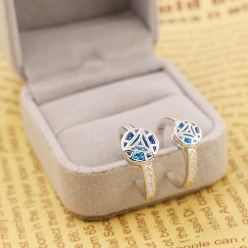 Iron Man Arc Reactor Ring For Men Women 925 Sterling Silver Ring Jewelry Cosplay Props Couple Lovers Aniversary Engagement Gifts