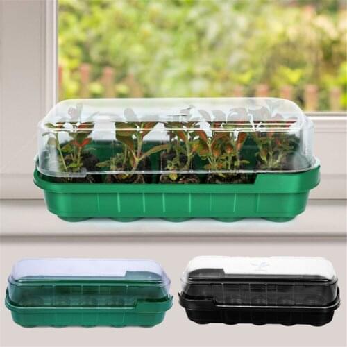 10 Holes Plant Seeds Grow Box With Transparent Cover Reusable Planting Greenhouse Nursery Pot Garden Supplies Accessories