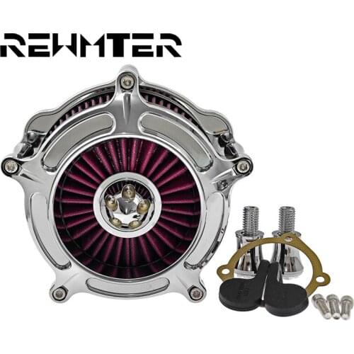 Motorcycle Red Air Cleaner Spike Intake Filter All Chrome For Harley Sporster XL 883 04-Up Softail Dyna Touring Street Glide