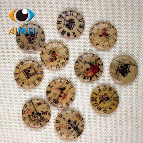 50pcs/lot British Style Round Painting Crown Wooden Classic Buttons For Adult Clothing Sewing Button For Needlework Accessories