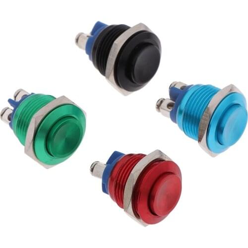 Round Shape 16mm IP67 Metal Push Button Switch Waterproof Self-reset Momentary Locking Latching NO High / Flat / Momentary