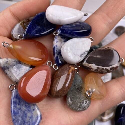 2020 fashion natural crystal stone pendant for Jewelry Making DIY Accessories Fit Necklaces Size 15x25mm-18x30mm