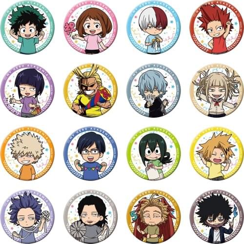 My Hero Academia Anime Boku No Badge MHA Dabi Himiko Toga Jirou Shinso Hitoshi Aizawa Shouta Cute Metal Badge Brooch Pins