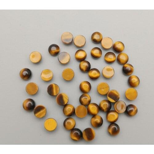 New Fashion Natural Tiger Eye Stone Round Cab Cabochon Beads 6mm for Jewelry Accessories Making Free Wholesale 50pcs/lot