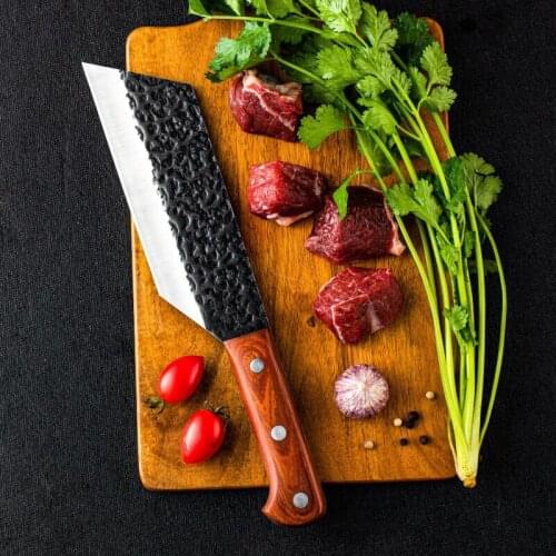 Fabrication knife kitchen portable pocket knife pineapple blade edge chopping knife 5CR15MOV steel small kitchen knife