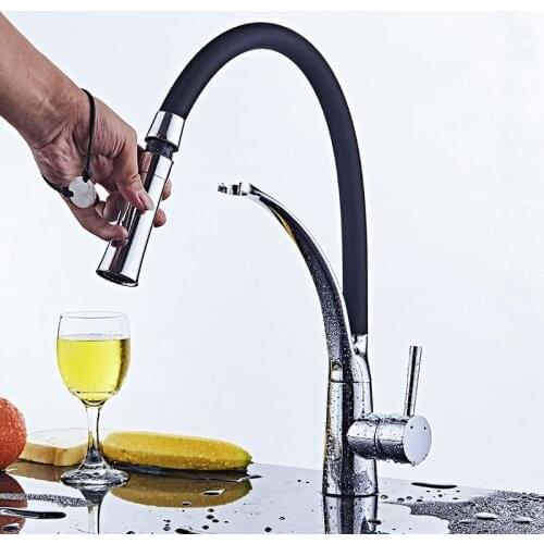 Single Handle Pull Out Kitchen Faucets chrome Kitchen Tap Single Hole Handle Swivel 360 Degree Water Mixer Tap Mixer Tap
