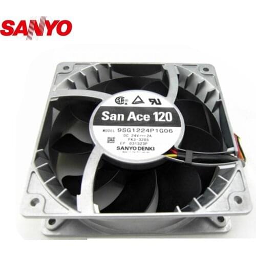 Original For Sanyo 9SG1224P1G06 24V 2.0A 120*120*38mm 6000RPM 260CFM powerful cooling fan