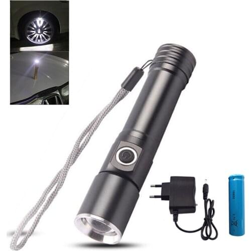 Portable Q5 led flashlight with Magnet Lanterna LED 18650 Tactical flash torch Powerful 1600 Lumens Zoomable Linterna