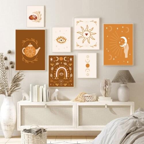 Boho Objects Collection of Mystical Wall Art Prints Canvas Painting Lunar Magic Posters and Pictures for Living Room Home Decor