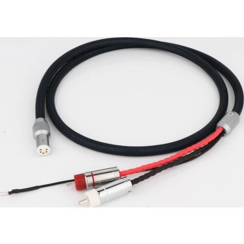 Preffair OFC Silver Plated With shielding RCA 5 pin DIN XLR U spade plug Audio Phono Tonearm Cable with Ground Wire