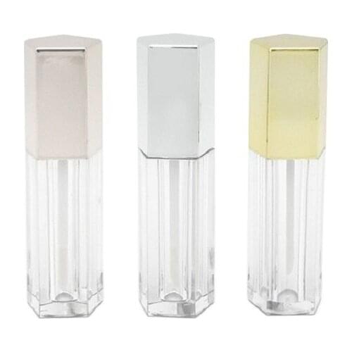 Empty 5ML Lip Gloss Lipgloss Wand Tubes Plastic Pentagon Refillable Cosmetic Containers Lipstick Lip Gloss Packaging 25 pcs/lot