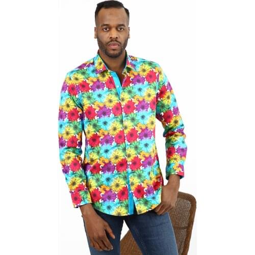 Semco 2021 Man Fashion Shirts Slim Fit Male Social Business Dress Shirts Brand For Men Soft Comfortable Oxford Ethnics Floral