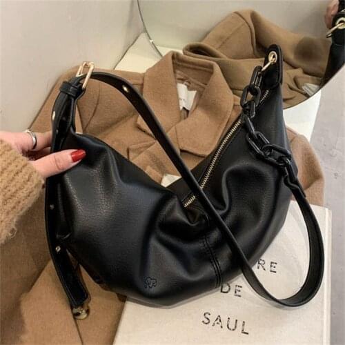 New Fashion Shoulder Bag For Womens Pu Leather Croissant Messenger Bags Female Small Luxury Designer Crossbody Handbags