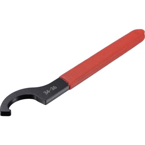 Uxcell C Hook Spanner Wrench Collet Chuck for 34-36mm Round Nut, with Red Non-slip Handle