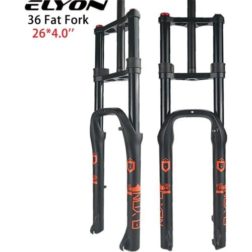 26 Inch Double Shoulder MTB Bicycle Fork Snow Beach Bike Fat Fork Straight Tube 26''*4.0'' Air Suspension Fork 135mm Opening