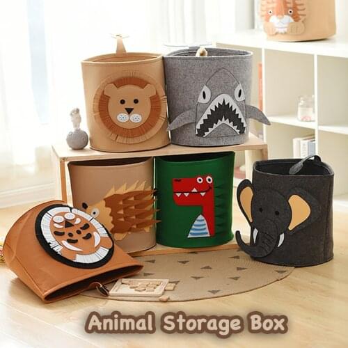 Non woven fabric Animal Embroider Storage box kid Toys organizer children Sundries Storage Basket organizador