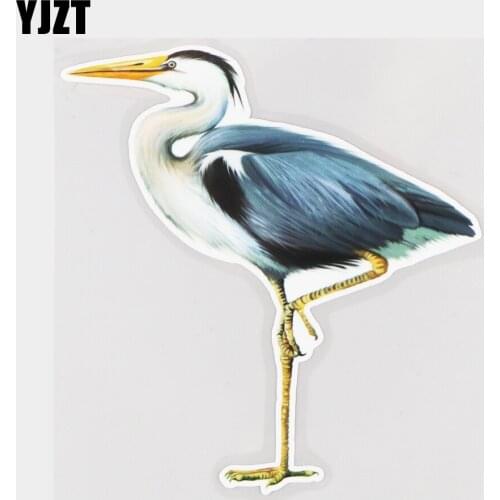 YJZT 15.5×16.7CM Beautiful Grey Heron Animal Vinyl Car Stickers Funny Door Decoration Decals 21A-0256
