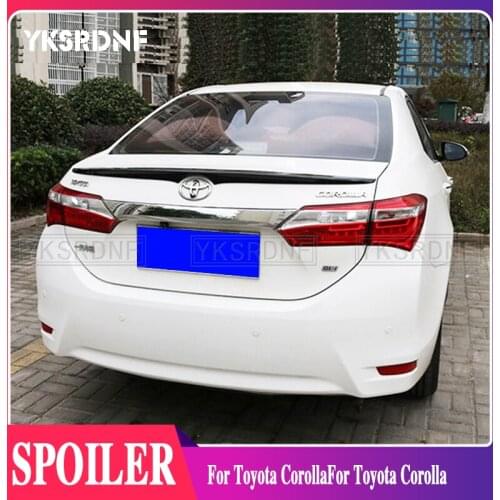 YKSRDNF For Toyota Corolla 2014 2015 2016 2017 ABS Plastic Unpainted Primer Tail Trunk Lip Wing Rear Spoiler Decoration