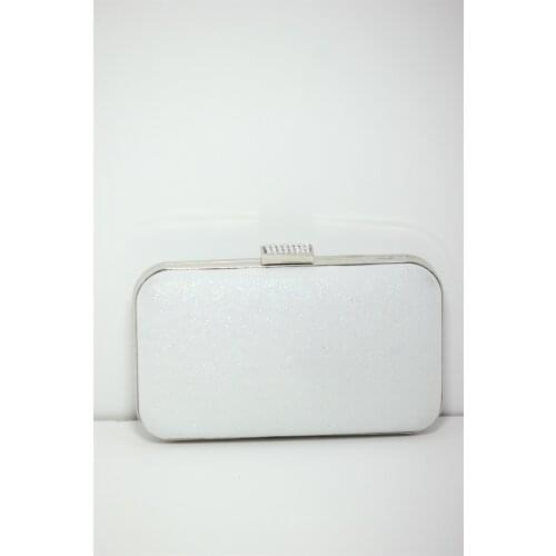 Womens White Silvery Evening Bag Evening Wedding, Wedding, Bridal, Custom Shimmer Bright Attractive Adjustable Hanger