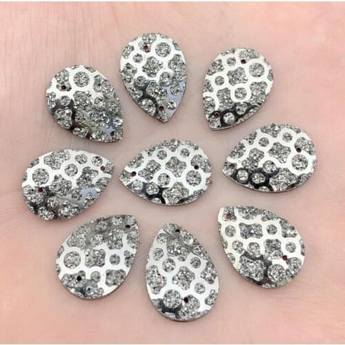 13*18mm AB Resin Rhinestone Flatback Water drop Cabochon Stone DIY Wedding Decoration Crafts 200pcs -A539*5