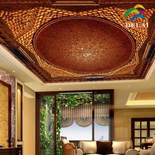 3D-0136 Clipse Brown texture printing stretch film for living room ceiling decoration