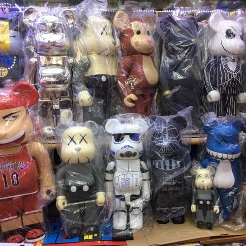 400% toy doll kawaii Street hip-hop graffiti creative trend play with movable blocks bears violent bears anime doll ornaments,K2