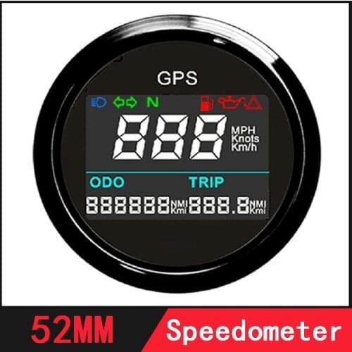 52mm Digital GPS Speedometer LCD Speed Gauge Odometer Adjustable Mileage Trip Counter Fit For Auto Car Motorcycle Boat 9-32V