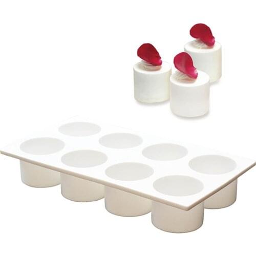 8 Cavities Cylindrical Shaped Mousses DIY Cakes Baking Decorating Bakeware Tools Silicone Cake Mold Cake Baking Mould