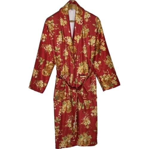 Floral Bathrobe 1 Piece Men Bathrobe Unisex Bathrobe Women Bathrobe Hammam Quality Fabric Dressing Gown Patterned Palm Robe Leaf
