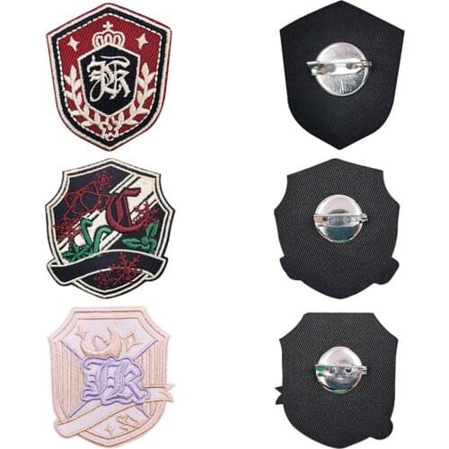 1 Piece 5*5.8cm Jk Uniform Embroidered School Badge Japanese Shield Cloth Brooch Suit Decorative Badge Brooch