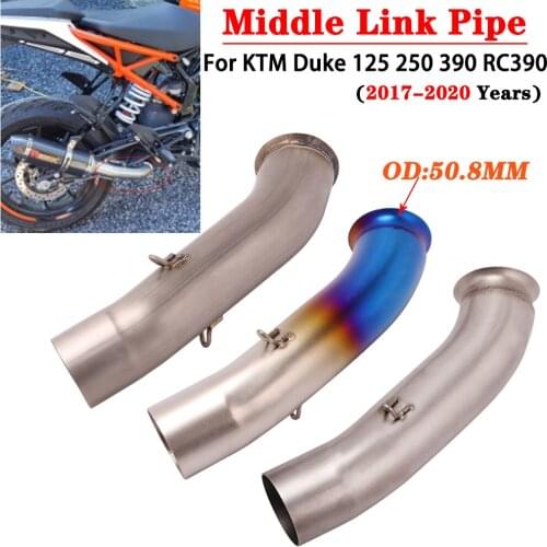 For KTM RC390 Duke 390 125 250 2017-2021 Middle Link Pipe Motorcycle Exhaust Modify Muffler Mid Tube Escape Moto Titanium Alloy