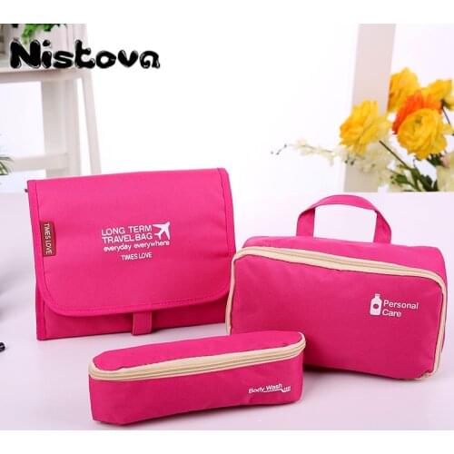 Travel Womans Cosmetic Bag Nistova Man Woman Cosmetic Box Portable Storage Wash Bathroom Bedroom Grooming Tool Solid Color