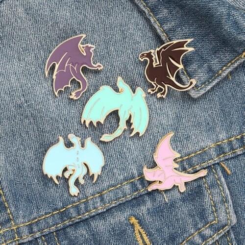 Pterosauria Enamel Pins Custom Dinosaur Brooches Bag Clothes Lapel Pin Beast Badge Wild Animal Jewelry Gift for Kids Friends