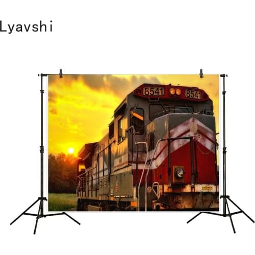 Lyavshi photography backdrop sunset red gray vintage train background photo studio new design camera fotografica