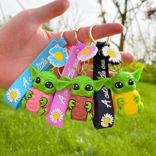 Hasbro Baby Yoda Action Figure Mandalorian Silicone Keychain Cartoon Star Wars Anime Key Chain Model Best Toys for Children