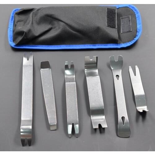 Car Inner Removal Tool 6pcs Kit Auto Car Radio Door Clip Panel Trim Dash Audio Removal Installer Pry Tool with Canvas Bag