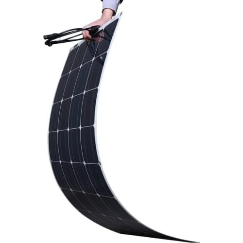 China Cheap 100W 12V Solar Panel Semi Flexible Monocrystalline Silicon Solar Cell Module DIY Kit 12V Solar Charger Battery