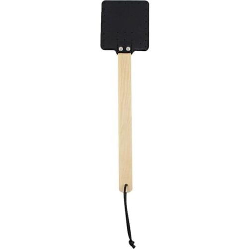 Leather Swatter Wooden Handle Household Easy Using Bug Pad Hang Household Fly Swatter Mosquito Slap With Wooden Handle well made