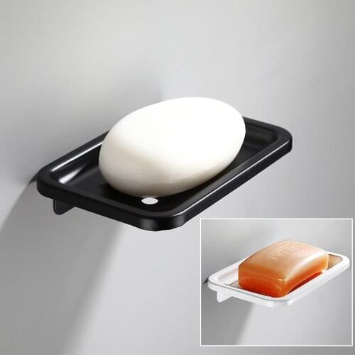 Soap Holder Black Finish Aluminium Bathroom Soap Dish Square Bath Shower Shelf Bath Shower Caddy Rack Holder Bathroom Hardware