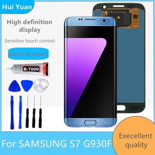 Original 5.5'' AMOLED Display with Burn Shadow Ghost image for SAMSUNG s7 edge Pantalla G935 G935F LCD with Frame Touch Screen