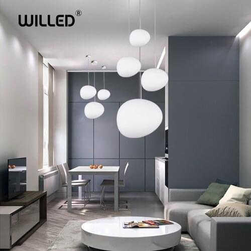 Pebble pendant lights Nordic design living room dining room personality glass pendant lamps shopping mall bedroom cafe lighting