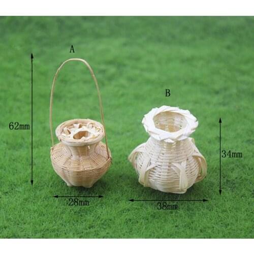 Prettyia 1 / 12 Dollhouse Miniature Bamboo Baskets Home Ornament